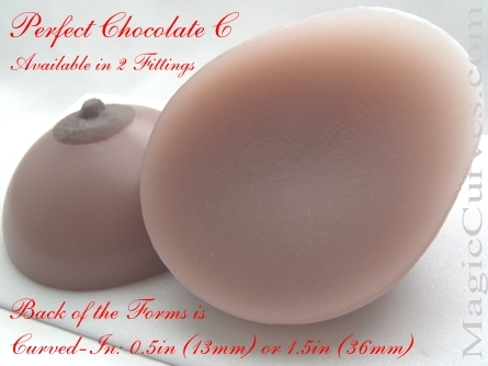 Perfect Chocolate C Cup Silicone Breast Forms - 02