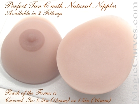 Perfect Tan C Cup Silicone Breast Forms - 03