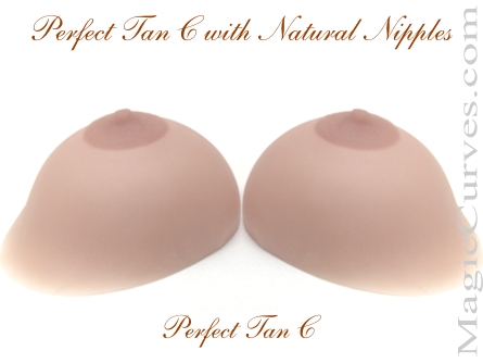 Perfect Tan C Cup Silicone Breast Forms - 09