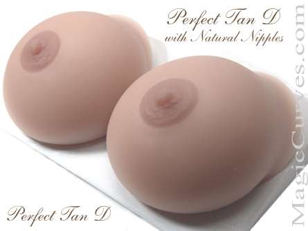 Perfect Tan D Cup Silicone Breast Forms - 02